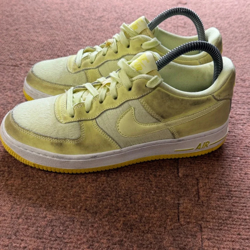 B+ shoes Nike Air Force 1 Low GS Yellow‎ White Sneakers AV8183-800 Kids 5.5Y gym